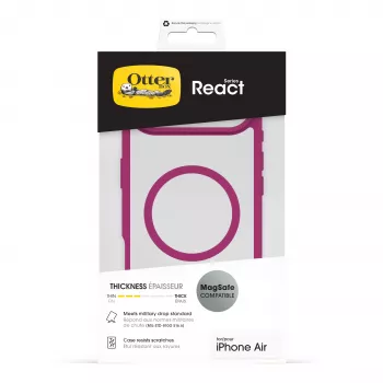 Coque arrière OtterBox React Series pour Apple iPhone Air - compatible MagSafe - Rose Crystal (rose/transparente) 77-98614