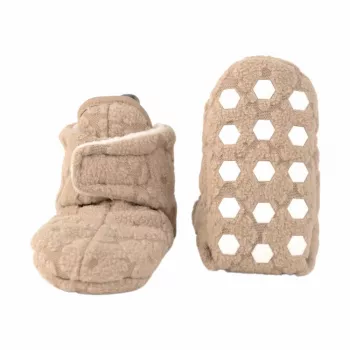 Lodger Slipper Folklore Fleece Baby Slippers, Beige, 6-12 Months