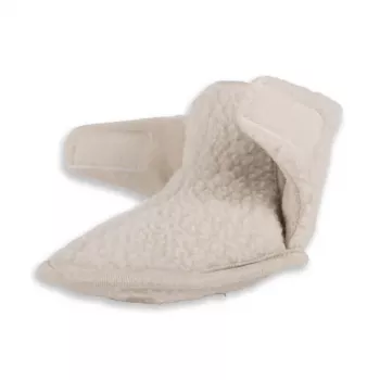 Lodger Slipper Teddy Baby Slippers, Birch, 12-18 Months, Anti-Slip Suede Sole, Unisex