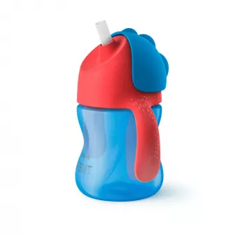 Gobelet à paille Philips AVENT avec paille flexible, 200 ml, 9m+, bleu