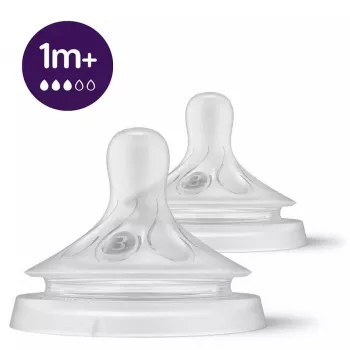 Tétines en silicone Philips Avent Natural Response débit moyen 1M+ (pack de 2)