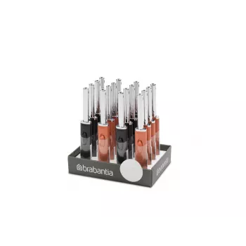 Briquet utilitaire Brabantia 127267 – briquet à gaz butane rechargeable avec flamme réglable, sécurité enfant, allumage piézoélectrique, noir