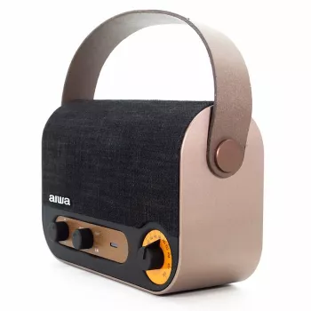 AIWA RBTU-600 radio Bluetooth portable avec FM, USB, entrée AUX, microSD, batterie rechargeable