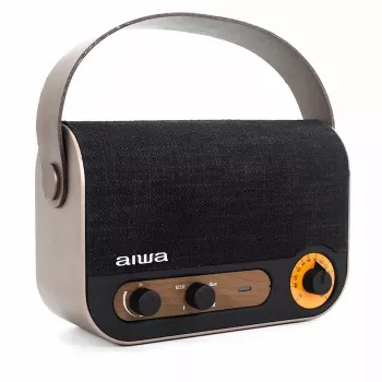 AIWA RBTU-600 radio Bluetooth portable avec FM, USB, entrée AUX, microSD, batterie rechargeable