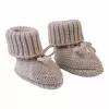 Lodger Slipper Folklore Merino Wool Baby Slippers, Beige, 0-6 Months