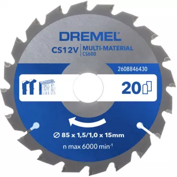 Lame de scie circulaire multi-matériaux Dremel 85 mm CS600 (2608846430)