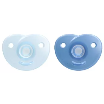 Sucette Philips Avent Soothie en silicone avec bouclier en silicone, 0-6 mois, lot de 2