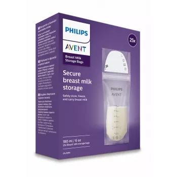 Sachets de conservation de lait maternel Philips AVENT 180 ml, lot de 25