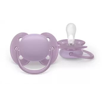Sucette Philips Avent Ultra Soft 6-18 mois, neutre, lot de 2