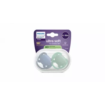 Sucette Philips Avent Ultra Soft 6-18 mois, lot de 2, garçon