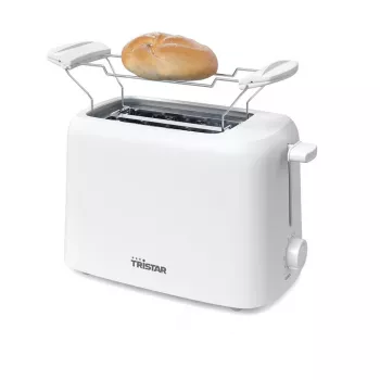 Grille-pain Tristar BR-1061 avec support à petits pains, fonction décongélation, fonction réchauffage, protection contre la surchauffe, blanc