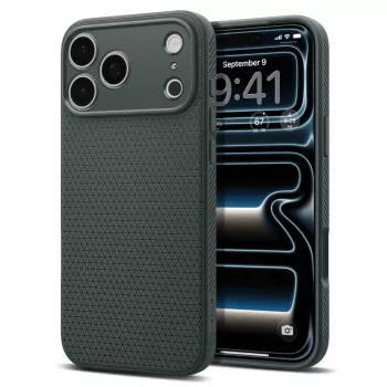 Coque Spigen Liquid Air pour iPhone 17 Pro / 18 Pro – Abyss Green
