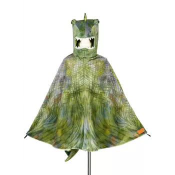 Souza! T-Rex Dinosaur Costume Cape with Hood and Mask, Green, 4-7 Years