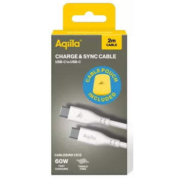 Câble de charge et de synchronisation USB-C vers USB-C AQIILA Cablebird CS12 2 m 60 W noir AQCBPBIC2SI829