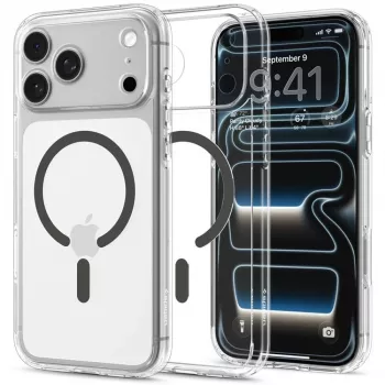 Coque Spigen Ultra Hybrid MagSafe pour iPhone 17 Pro Max / 18 Pro Max - Transparente/Graphite