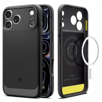 Coque Spigen Rugged Armor Mag MagSafe pour iPhone 18 Pro / 17 Pro - Noir mat