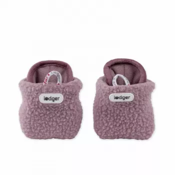 Lodger Slipper Teddy Baby Slippers, Rose, 0-3 Months, Anti-Slip, Fleece, Unisex