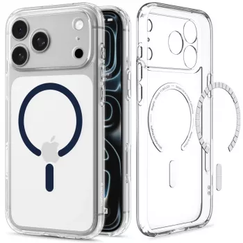 Coque Spigen Ultra Hybrid MagSafe pour iPhone 17 Pro Max / 18 Pro Max - Transparente/Bleu profond