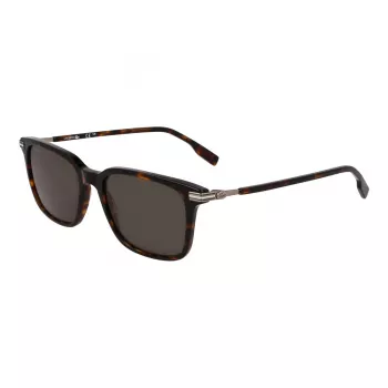 Lunettes de soleil rectangulaires homme Lacoste L6035S-230, monture havane, verres bruns, 53 mm