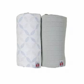 Lange en coton Lodger Swadler Solid Matcha, Peppermint/Blue Fogg, 110x110 cm, lot de 2