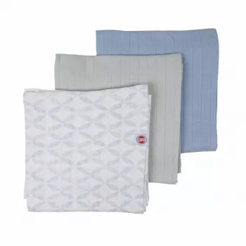 Lange en coton Lodger Swadler Solid Matcha, menthe poivrée, 70x70 cm, lot de 3