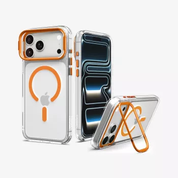 Coque Spigen Ultra Hybrid Optik S MagSafe pour iPhone 17 Pro Max / 18 Pro Max - transparente/orange
