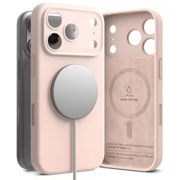 Coque Ringke Silicone Magnetic MagSafe pour iPhone 18 Pro Max - Pink Sand