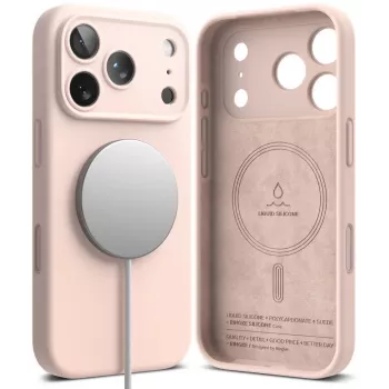 Coque Ringke Silicone Magnetic MagSafe pour iPhone 18 Pro Max - Pink Sand