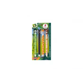 Stylo gel JOLLY motifs animaux 0,5 mm bleu, 4 pièces (7005-0005)