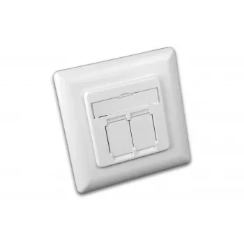 Wirewin DD-TRIO-K5E UP2 WS prise de données encastrée Cat5e blindée, 2x RJ45, LSA, blanc pur