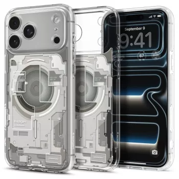 Coque MagSafe SPIGEN Ultra Hybrid pour iPhone 17 Pro / 18 Pro Zero One Natural Titanium