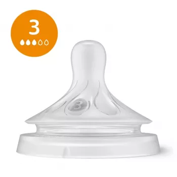 Philips Avent Natural Response ensemble de tétines en silicone pour biberons (pack de 3, débit 3, 1+ mois)