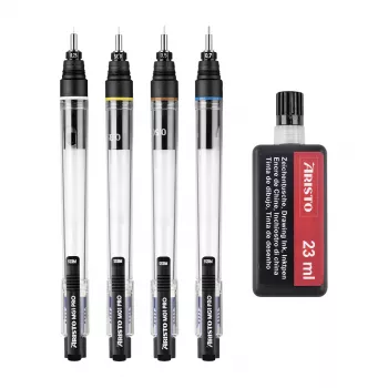 Coffret de porte-plumes techniques ARISTO mg1 pro Basic, 4 porte-plumes 0,25 / 0,35 / 0,50 / 0,70 mm, 5 pièces (AR64400)