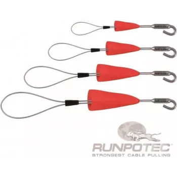 Ensemble de boucles de tirage de câbles RUNPOTEC RUNP RUNPOFIX avec crochet et capuchon de protection, 4 pièces (10159)