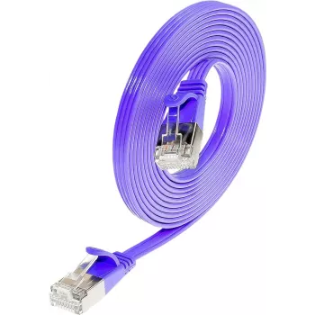 Câble patch Ethernet Slim Cat6 U/FTP Wirewin Triotronik, 3 m, RJ-45 mâle vers mâle, cuivre, violet, PKW-STP-SLIM-KAT6 3.0 VT