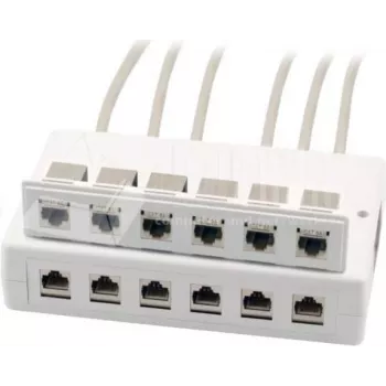 Boîtier en saillie Wirewin 2x 6 ports pour modules keystone, gris, système keystone plastique (125460)