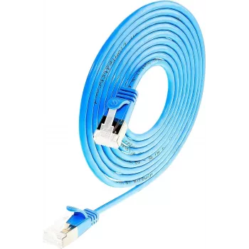 Câble de raccordement Light rond Wirewin U/FTP Cat 6a bleu 3,0 m slim flexible PoE PKW-LIGHT-STP-K6A 3.0 BL