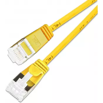Câble de raccordement Light 10 Gigabit Wirewin SLIM KAT6A, 0,25 m, U/FTP, Ø 3,8 mm, jaune, pack de 50 (SLIM-LS-K6A 0.25 YE 50)