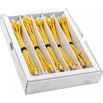 Câble de raccordement Ethernet Wirewin SLIM-LS-K6A 0.15 YE 50 Cat6a U/FTP Slim, 0,15 m, jaune, pack de 50