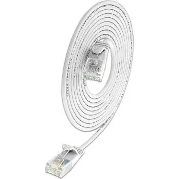 Câble Lightpatch rond Wirewin SLIM KAT6A 10 Gigabit, U/UTP, Ø 3,6 mm, blanc (SLIM-L-UU-K6A 0.1 WT)