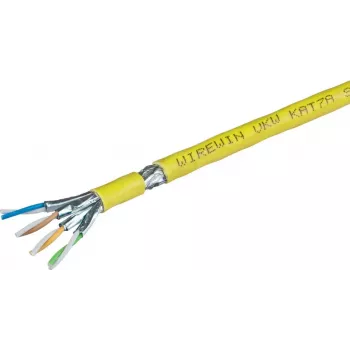 Câble d'installation Wirewin Cat.7 S/FTP, 1200MHz, LSOH3, âme massive, optimisé PoE, 500 m, VKW SFTP K7A L3 500SXQ