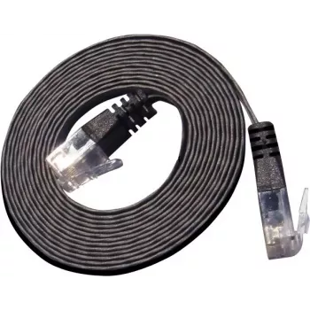Câble de raccordement Slim Cat6 U/UTP Wirewin Triotronik PKW-SLIM-KAT6 0.5 SW, RJ45 mâle vers RJ45 mâle, 0,5 m, noir