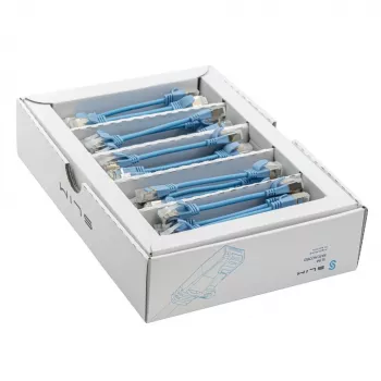 Câble de raccordement Ethernet Slim Cat6A Wirewin SLIM-LS-K6A 0.1 BL 50, 0,1 m, U/FTP, bleu, pack de 50