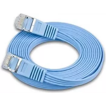 Câble patch Ethernet slim Cat6 U/FTP Triotronik Wirewin, 0,15 m, RJ45 mâle vers mâle, bleu PKW-STP-SLIM-KAT6 0.15 BL