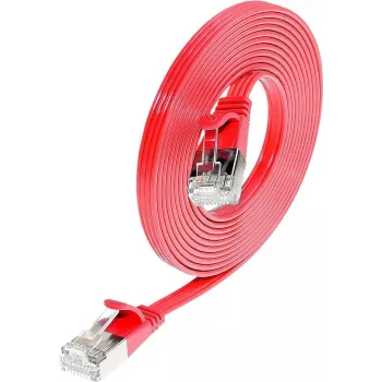 Câble patch Ethernet slim Cat6 U/FTP Triotronik Wirewin PKW-STP-SLIM-KAT6 0.25 RT, RJ-45 mâle vers RJ-45 mâle, 0,25 m, rouge