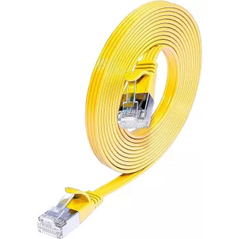 Câble patch Slim Wirewin Triotronik Cat6 U/FTP, RJ45 mâle vers mâle, 0,5 m, jaune PKW-STP-SLIM-KAT6 0.5 GE
