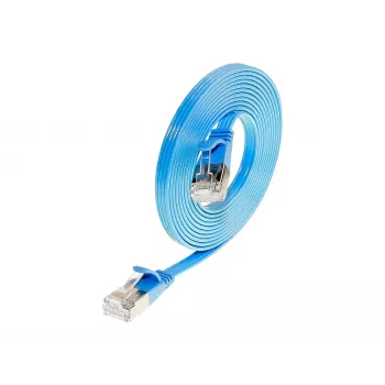 Câble patch Ethernet Slim Wirewin Triotronik Cat6 U/FTP, 10 m, bleu PKW-STP-SLIM-KAT6 10.0 BL
