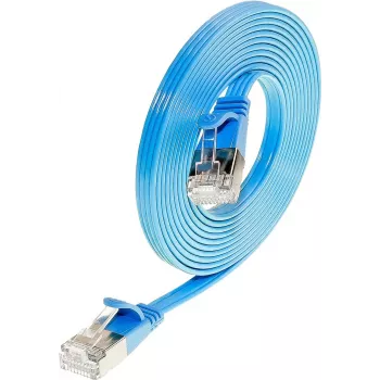 Câble patch Ethernet Slim Wirewin Triotronik Cat6 U/FTP, 10 m, bleu PKW-STP-SLIM-KAT6 10.0 BL
