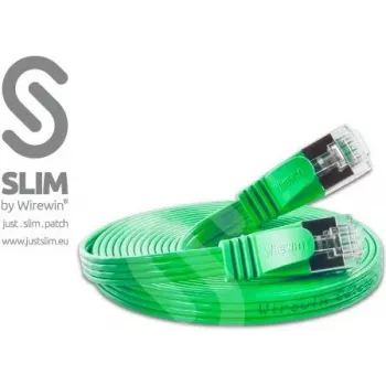 Câble de brassage Ethernet Slim Cat 6 Wirewin Triotronik 20 m vert U/FTP STP RJ45 PKW-STP-SLIM-KAT6 20.0 GN