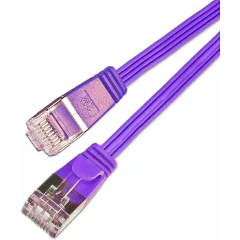 Câble de brassage Slim Cat6 U/FTP Wirewin Triotronik PKW-STP-SLIM-KAT6 25.0 VT, RJ45 mâle vers mâle, 10/100/1000Base-T, violet